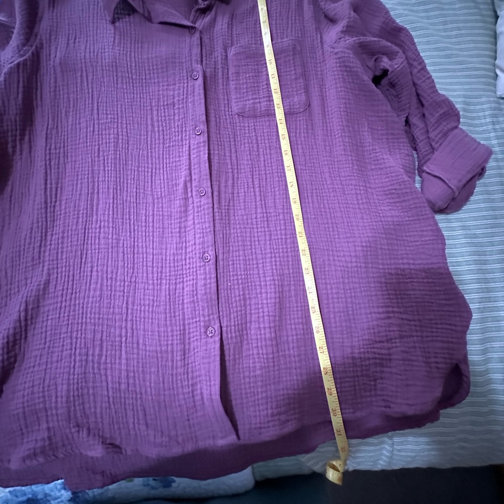 Anne Klein Casual Button Down Shirt in Purple - Picture 5 of 6
